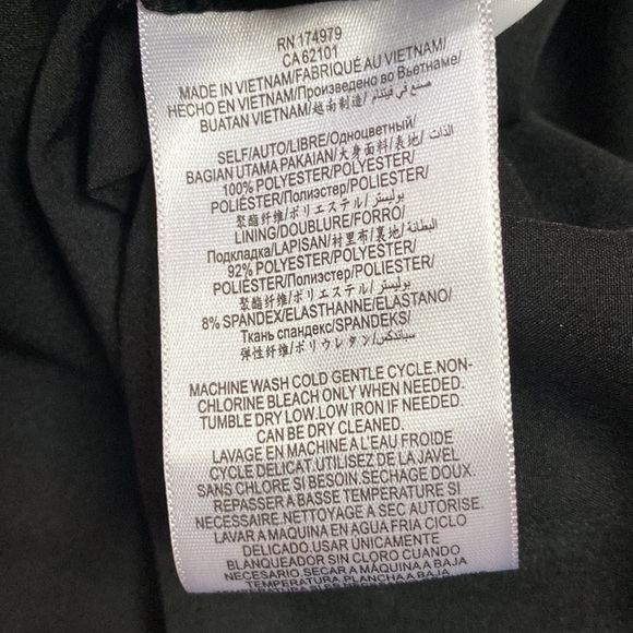 BCBGMAXAZRIA Woman’s Black Satin Drawstring Waist Mini Cocktail Dress - Picture 7 of 10